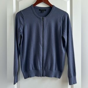 Banana Republic Full Zip Cardigan Sweater, Medium, Blue